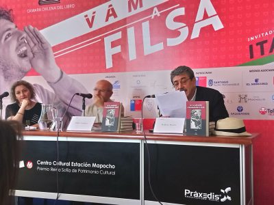 FILSA 2017 Con Cecilia Palma de Eutopia ediciones y Roberto Rivera Director de la Sociedad de escritores de Chile SECH